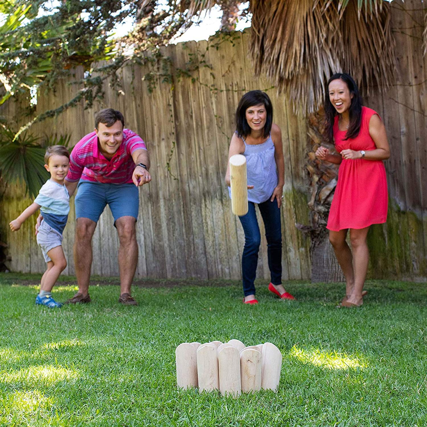 Yard Games Scatter Number Block Tossing Game with Durable Carrying Case and Heat Burned-in Numbers