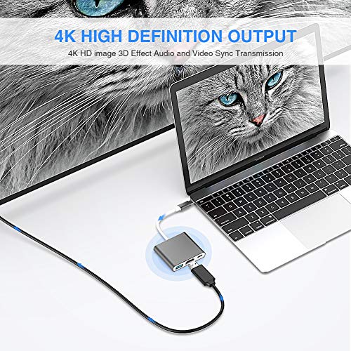 CASOLU USB C to HDMI Adapter, Type C to 4K HDMI Adapter with 100W PD & USB 3.0 Port Multiport Digital AV Converter for MacBook Pro/air, iPad Pro/air, iPhone 15, Tablets, Switch and More USB-C Devices