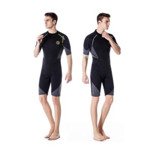 ZCCO Men's Wetsuits 1.5mm Premium Neoprene Back Zip Shorty Dive Skin for Spearfishing,Snorkeling, Surfing,Canoeing,Scuba Diving Suits(L)