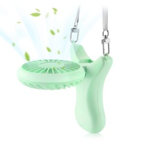 OUTXE Personal Necklace Mini Fan 3000mAh Hands-Free Portable Fan USB 3 Settings, Folding Electric Cooling Fan Handheld Fan