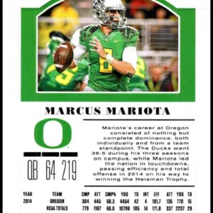 2019 Panini Contenders Draft Picks Season Ticket #65 Marcus Mariota Oregon Ducks Official Collegiate Football Card of the NFL Draft