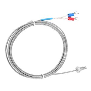 Type K Thermocouple, M6 Screw Fine Thread Type K 0-400℃ Thermocouple Sensor Probes Temperature Sensor Wire(2M) Thermocouple Thermometers and Probes