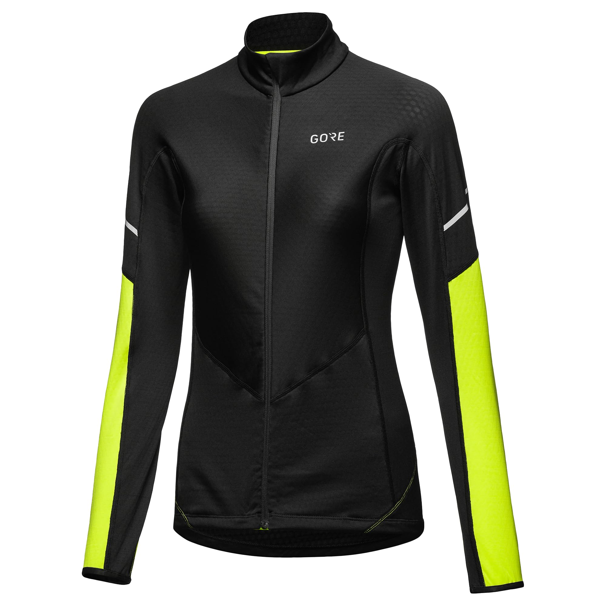 Gore Bike Wear Women's M Wmn Thermo L/S Zip Shirt, Black/neon Yellow, Small