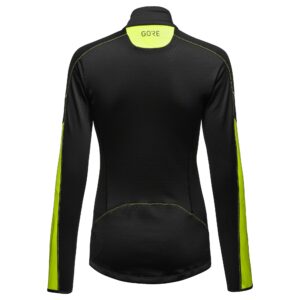 Gore Bike Wear Women's M Wmn Thermo L/S Zip Shirt, Black/neon Yellow, Small