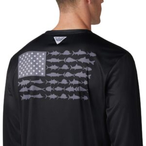 Columbia Men's Standard Terminal Tackle PFG Fish Flag LS, Black/Graphite, XX-Large