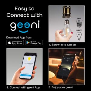 Geeni LUX Edison WiFi LED Edison Smart Light Bulb, Soft White (2700K), 2-Pack – Dimmable LED Bulbs, A19, 60-Watt Equivalent, No Hub Required, Works with Amazon Alexa, Google Home