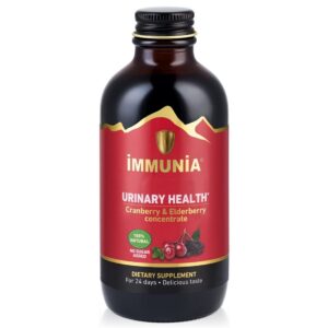 Immunia Urinary Health. Cranberry & Elderberry Concentrate to be Consumed for The Prevention of Urinary Infections. Natural. Delicious. 5 ml/Day. 1-Pack. USA