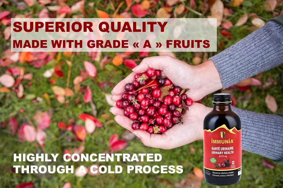 Immunia Urinary Health. Cranberry & Elderberry Concentrate to be Consumed for The Prevention of Urinary Infections. Natural. Delicious. 5 ml/Day. 1-Pack. USA