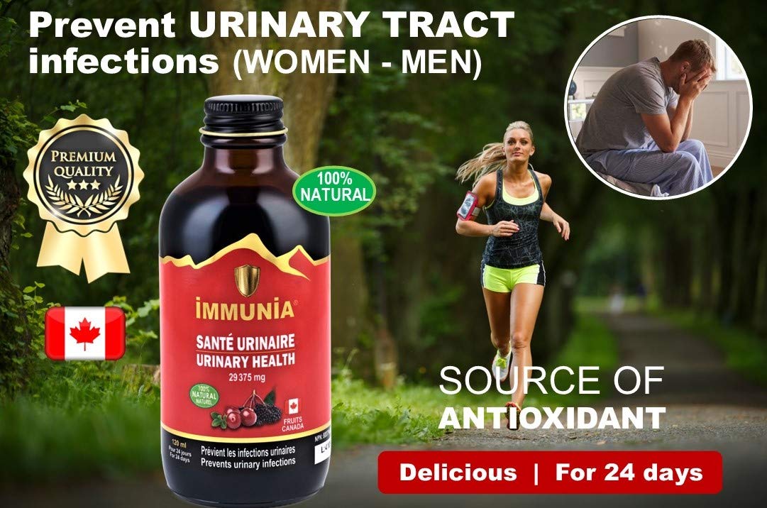 Immunia Urinary Health. Cranberry & Elderberry Concentrate to be Consumed for The Prevention of Urinary Infections. Natural. Delicious. 5 ml/Day. 1-Pack. USA