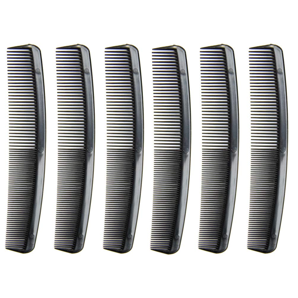 Luxxii (6 Pack) Flexible Thin 7 inch Pocket Hair Comb Beard & Mustache Combs for Men's Hair Beard Mustache and Sideburns