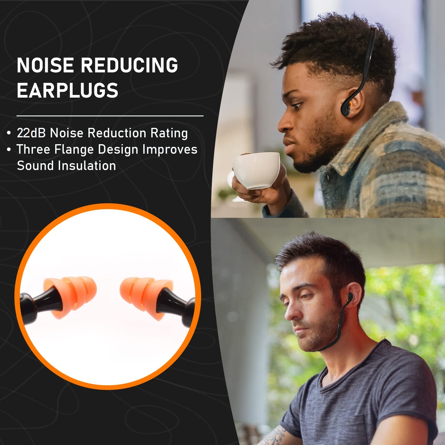 2 Pairs Soft Banded Silicone Reusable Washable Ear Plugs for Sleeping Swimming Noise Hearing Protection Earplugs Music Concerts Construction Shooting Hunting Motor Sports