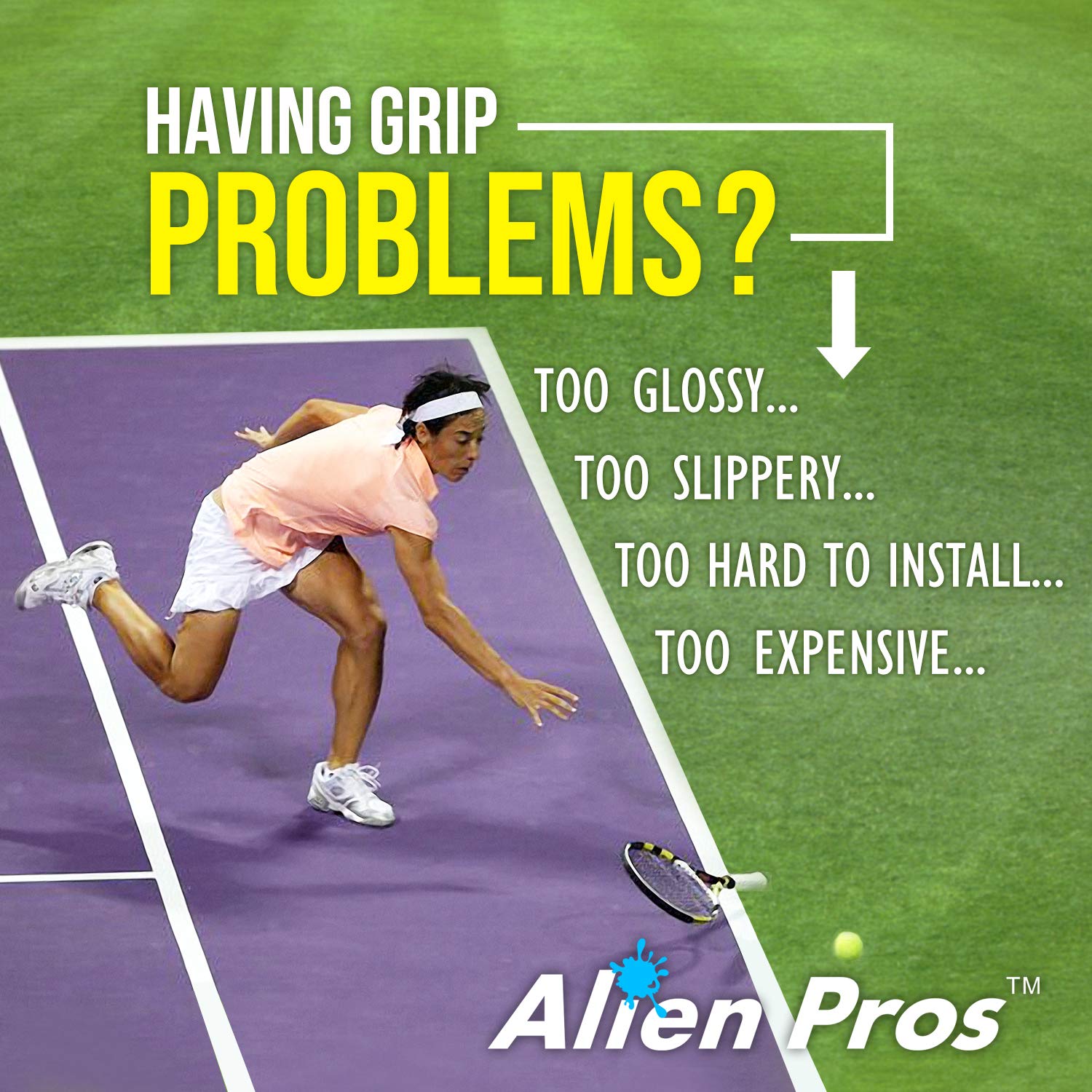 ALIEN PROS Tennis Racket Grip Tape (6 Grips) – Precut and Light Tac Feel Tennis Grip – Tennis Overgrip Grip Tape Tennis Racket – Wrap Your Racquet for High Performance (6 Grips, Blue)