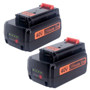 biswaye 2 pack 3.0ah 40v lithium battery lbxr36 replacement for black and decker 40v max cordless power tool lcs1240 lswv36 lcc340c lithium battery lbxr36 lbxr2036 lbx1540 lbx2040 lbx2540