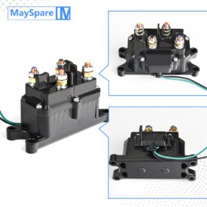 MaySpar 12V Winch Relay 250A Winch Solenoid Relay Contactor for ATV UTV Boat 4x4 Vehicles 1500-5000lbs with 6 Protecting Caps-Replacement Number 63070 62135 74900 2875714 70715