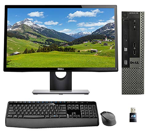 Dell Optiplex 780 USFF with Intel 3GHz, 8GB, 250GB SSD, 24" Monitor, Wireless Keyboard and Mouse, WiFi, Win 10 Pro (Renewed)