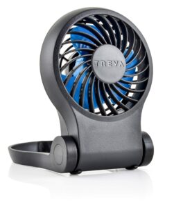 treva 3.5 inch portable desk fan with usb port - small, compact, powerful airflow, ac adapter included