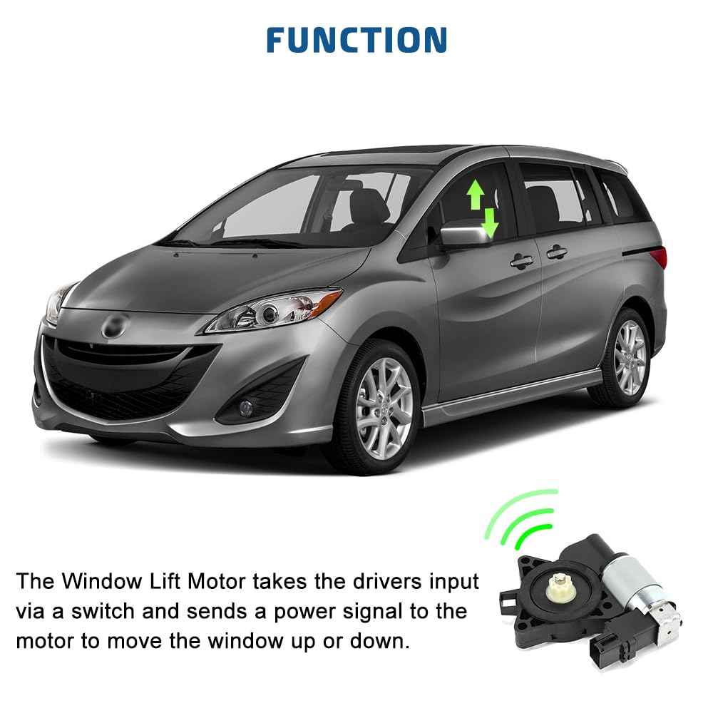 Power Window Lift Motor Replacement Compatible with Mazda 3 Mazda 5 Mazda 6 Mazda CX-7 Mazda CX-9 Mazda RX-8 | Replace# G22C5858XF, GJ6A5858XC, D01G5858XB, 742-802