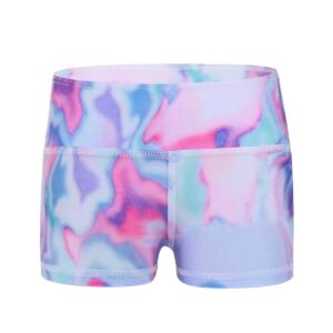 alvivi kids' girls' boy cut ballet dance booty shorts gym sports yoga cycling running shorts hot pants (6, tie-dye colorful)