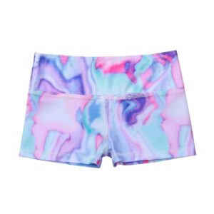 Alvivi Kids' Girls' Boy Cut Ballet Dance Booty Shorts Gym Sports Yoga Cycling Running Shorts Hot Pants (6, Tie-Dye Colorful)