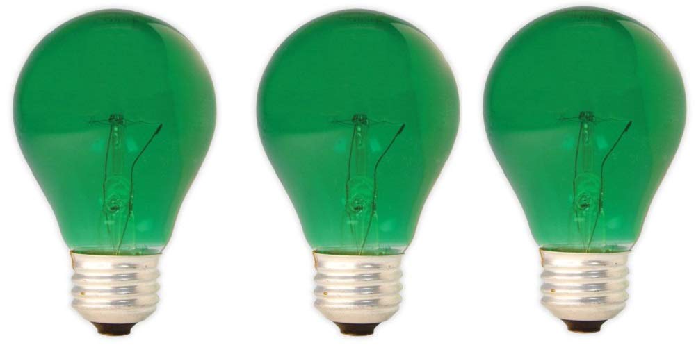 GE Lighting 25-Watt GREEN Party Light A19 Bulb Type (3-Pack)