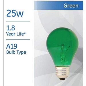 GE Lighting 25-Watt GREEN Party Light A19 Bulb Type (3-Pack)