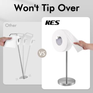 KES Toilet Paper Holder Stand SUS 304 Stainless Steel Rustproof Pedestal Lavatory Tissue Roll Holder Floor Stand Modern Brushed Finish, BPH283S1-2