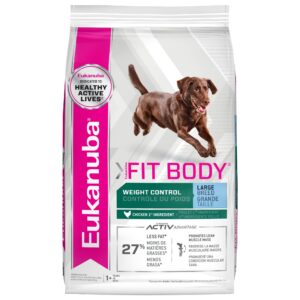 eukanuba fit body weight control large breed dry dog food, 28 lb