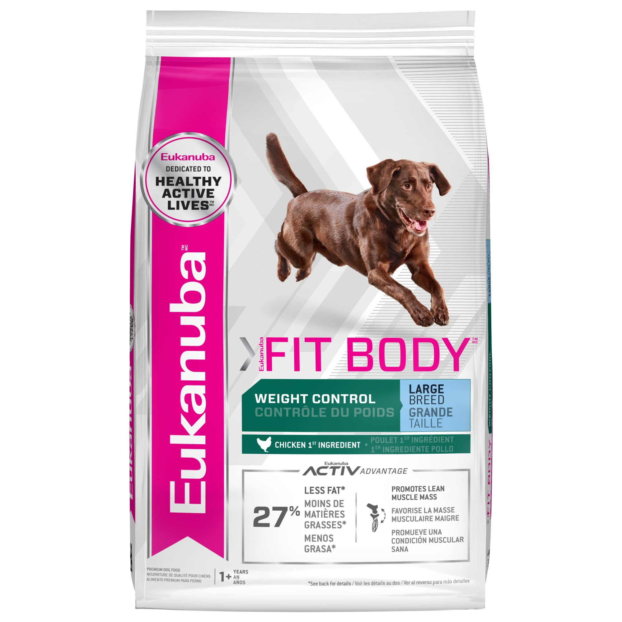 Eukanuba Fit Body Weight Control Large Breed Dry Dog Food, 28 lb