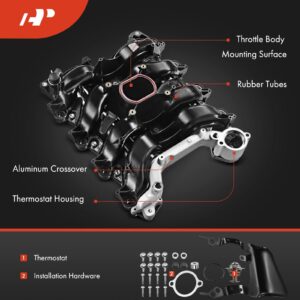 A-Premium Engine Upper Intake Manifold W/Gasket [SOHC, 8Cyl 4.6L] Compatible with Ford E-150, E-250 2007-2008, F-150 2007-2008, Lobo 2007-2008, Replace for# 019495456162