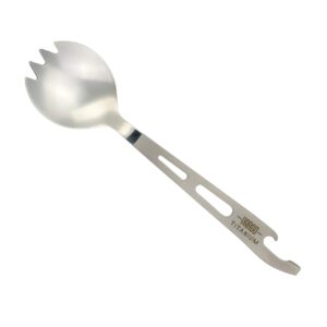 vargo titanium scork - ultralight titanium spoon, fork and can opener combo
