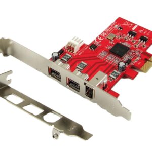 Ableconn PEX-FW107 1394b & 1394a 3-Port PCI Express (PCIe) Low Profile FireWire Host Adapter Card - TI XIO2213 Chipset