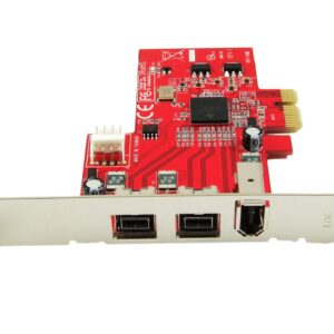 Ableconn PEX-FW107 1394b & 1394a 3-Port PCI Express (PCIe) Low Profile FireWire Host Adapter Card - TI XIO2213 Chipset