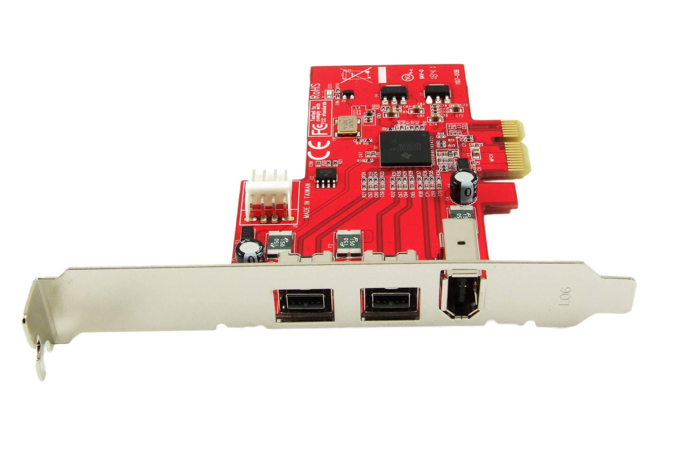 Ableconn PEX-FW107 1394b & 1394a 3-Port PCI Express (PCIe) Low Profile FireWire Host Adapter Card - TI XIO2213 Chipset