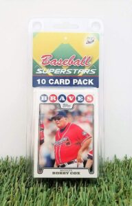 bobby cox- (10) card pack mlb baseball superstar bobby cox starter kit all different cards. comes in custom souvenir case! perfect for the ultimate cox fan! by 3bros