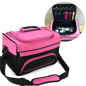 BOOFIRE Professional Cosmetics Beauty Hairdressing Styling Bag, Multi-functional Hair Makeup Salon Hairdresser Toiletry Organizer Tool Bag Case Holder Box with Strap for Hair Stylist Shoulder Carrying