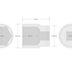 TEKTON 1/2 Inch Drive x 27 mm 6-Point Socket | SHD22127