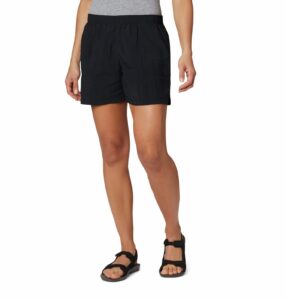 columbia women's sandy river short, breathable, sun protection shorts, black, large x 3