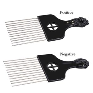 Afro Pick, Hair Pick, Metal Pick Comb, Detangle Wig Braid Hair Styling Comb, Hair Comb Pick (1 PACK)