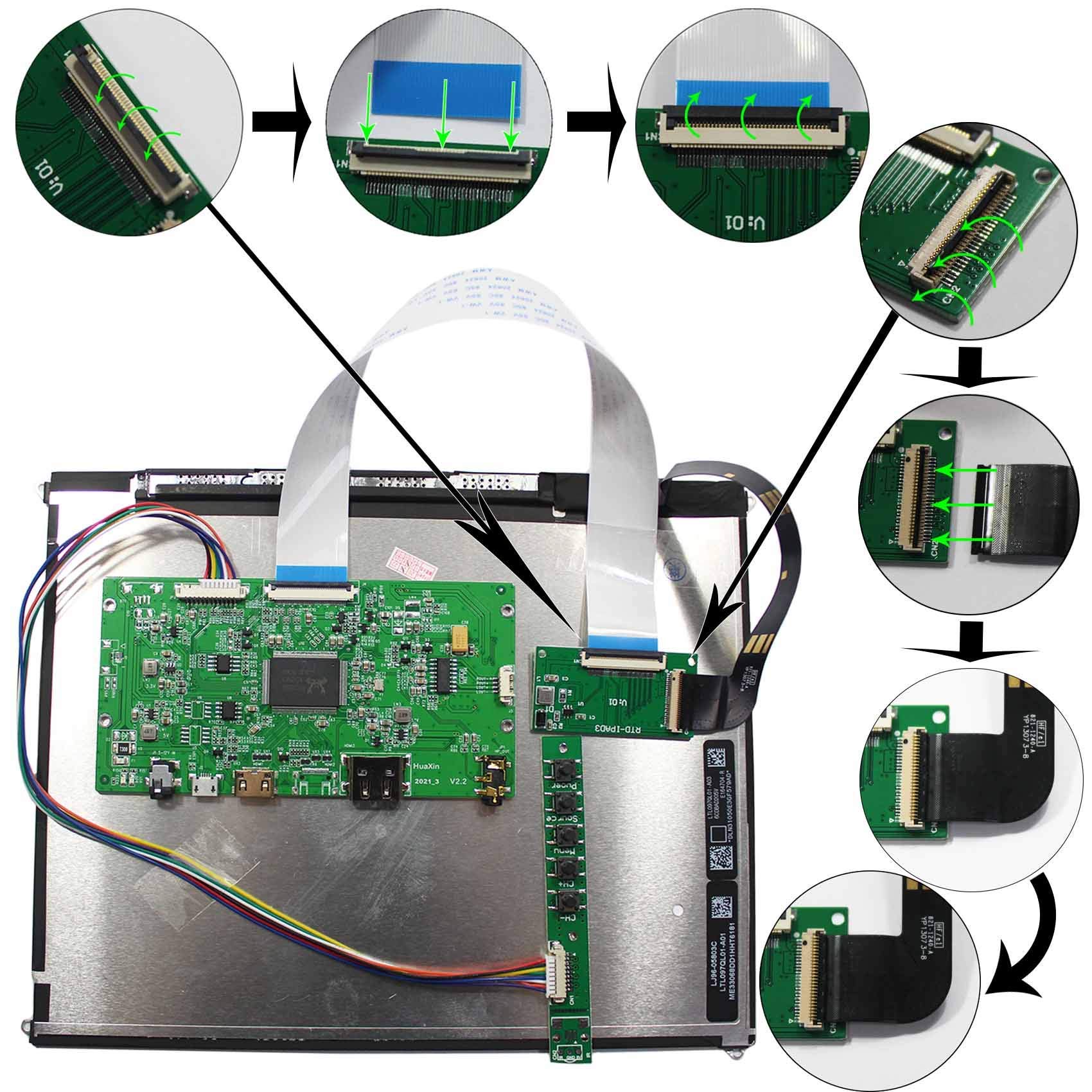 VSDISPLAY HD-MI Controller Board kit Work for 9.7 inch 2048x1536 IPS LP097QX1 LTL097QL01 HQ097QX1 LQ097L1JY02Z eDP Interface LCD Screen