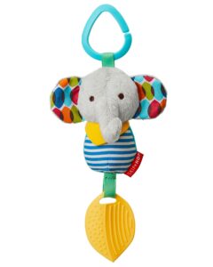 skip hop bandana buddies baby activity chime & teether stroller toy, elephant