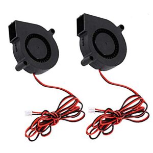 aceirmc 2pcs 5015 3d printer dc brushless blower cooling fan for reprap i3 cr-10 and other small appliances series repair replacement (12v)