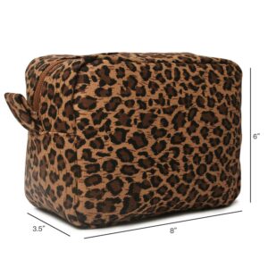 JIU HONG CHAO Leopard Cosmetic Bags Big Cheetah Print Makeup Bag Lightweight Canvas Travel Toiletry Purses Accessories Organizer Pouch Gifts for Women