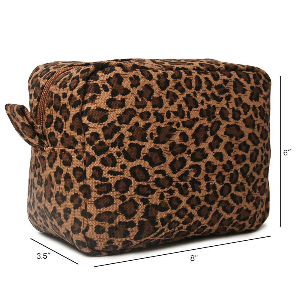 JIU HONG CHAO Leopard Cosmetic Bags Big Cheetah Print Makeup Bag Lightweight Canvas Travel Toiletry Purses Accessories Organizer Pouch Gifts for Women