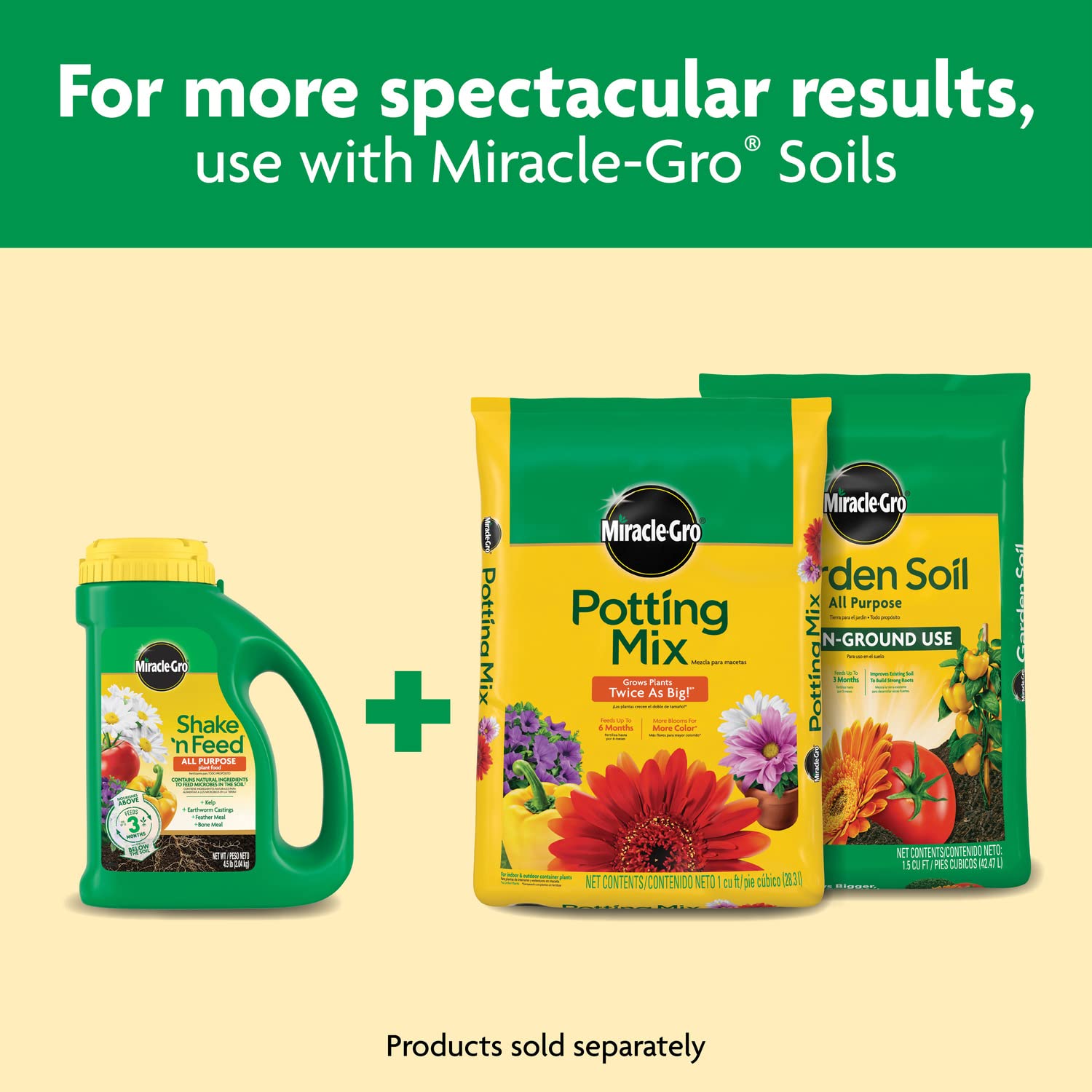 Miracle-Gro Shake 'N Feed All Purpose Plant Food, 4.5 lbs, Covers up to 180 sq. ft.