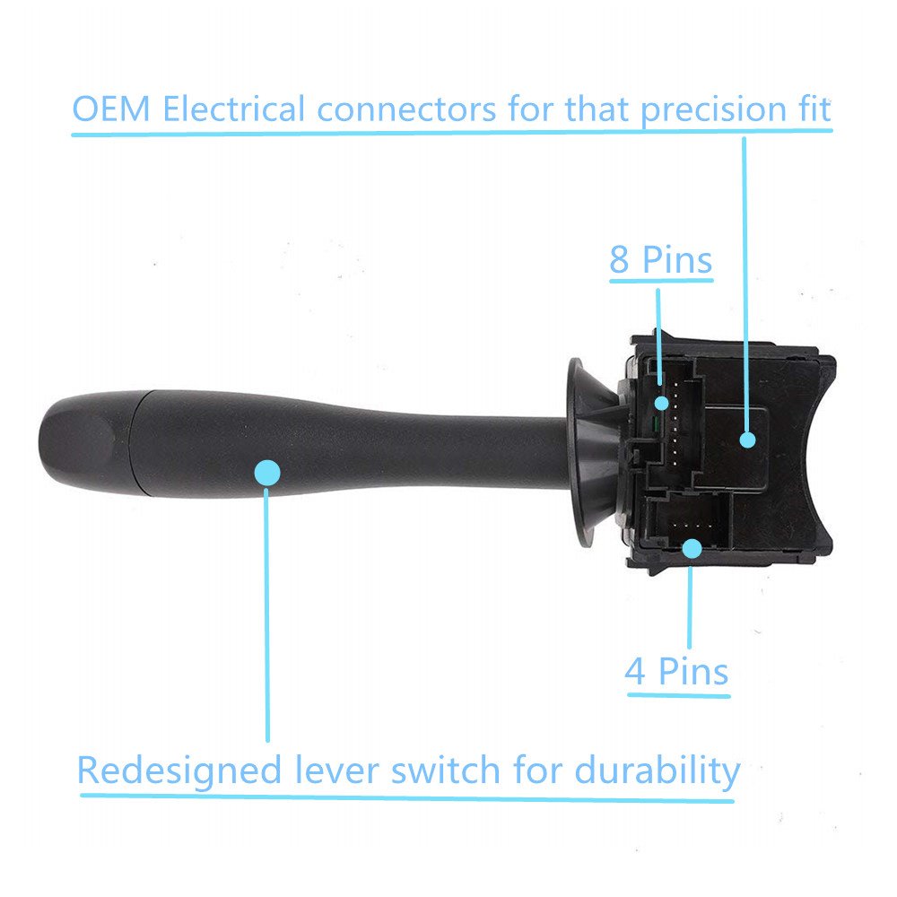 Turn Signal Switch - Compatible with 2004-2012 Chevy Malibu, 2005-2011 Pontiac G6, 2007-2009 Saturn Aura - Replace D6253E, 20940369, SW8004 - Headlamp Dimmer Switch Blinker Lever