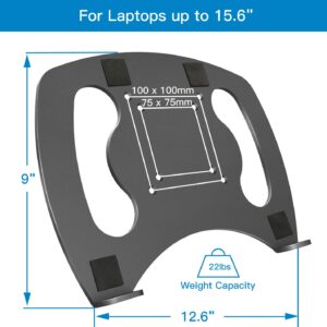 Laptop Tray Steel Notebook Holder for Monitor VESA Mount Stand Fits VESA 100x100 mm Mounting Holes with M4 Screws, 22lbs Capacity with Vented Cooling Platform