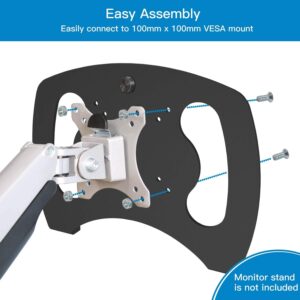 Laptop Tray Steel Notebook Holder for Monitor VESA Mount Stand Fits VESA 100x100 mm Mounting Holes with M4 Screws, 22lbs Capacity with Vented Cooling Platform