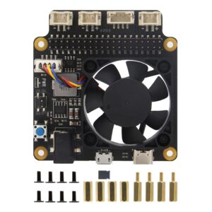 geekworm raspberry pi x735 v3.0 dc 6v-30v width voltage input power management with safe shutdown & pmw cooling fan expansion board compatible with raspberry pi 5/4b/3b+/3b