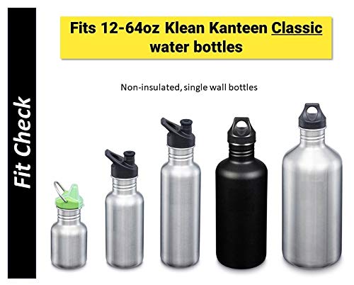 Standard-Mouth Replacement Flip Lid compatible with Hydroflask, Simple Modern Ascent, Classic Klean Kanteen. (Black)