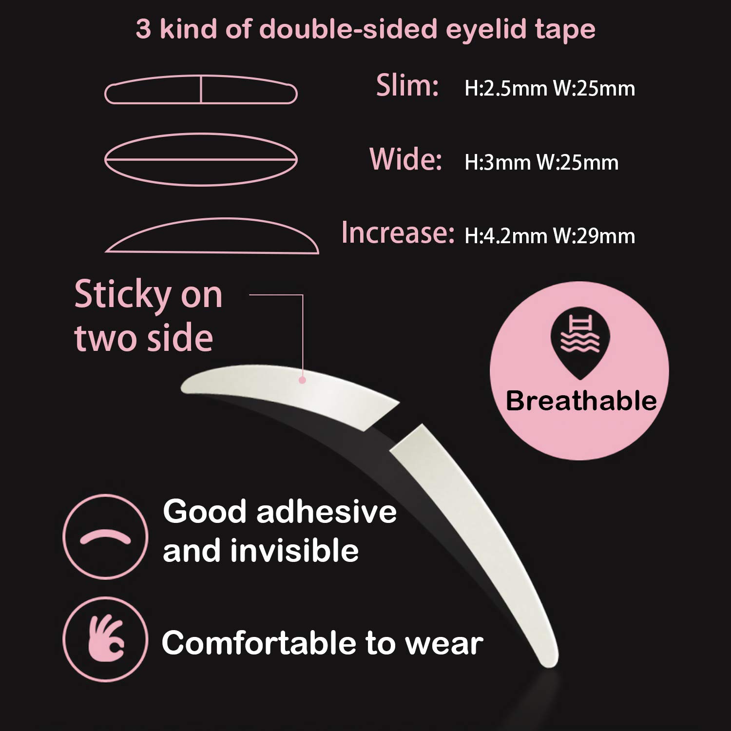 Ultra Invisible Double Eyelid Tape Stickers - 200Pcs/100Pairs Both Side Sticky Instant Eye Lid Lift Strips - Perfect for Hooded Droopy Uneven or Mono-eyelids